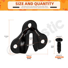 Tanstic Keyhole Hanger Keyhole Picture Hanger Picture Frame Hanging Plate Keyhole Hanging Fasteners (Style 1-Black)