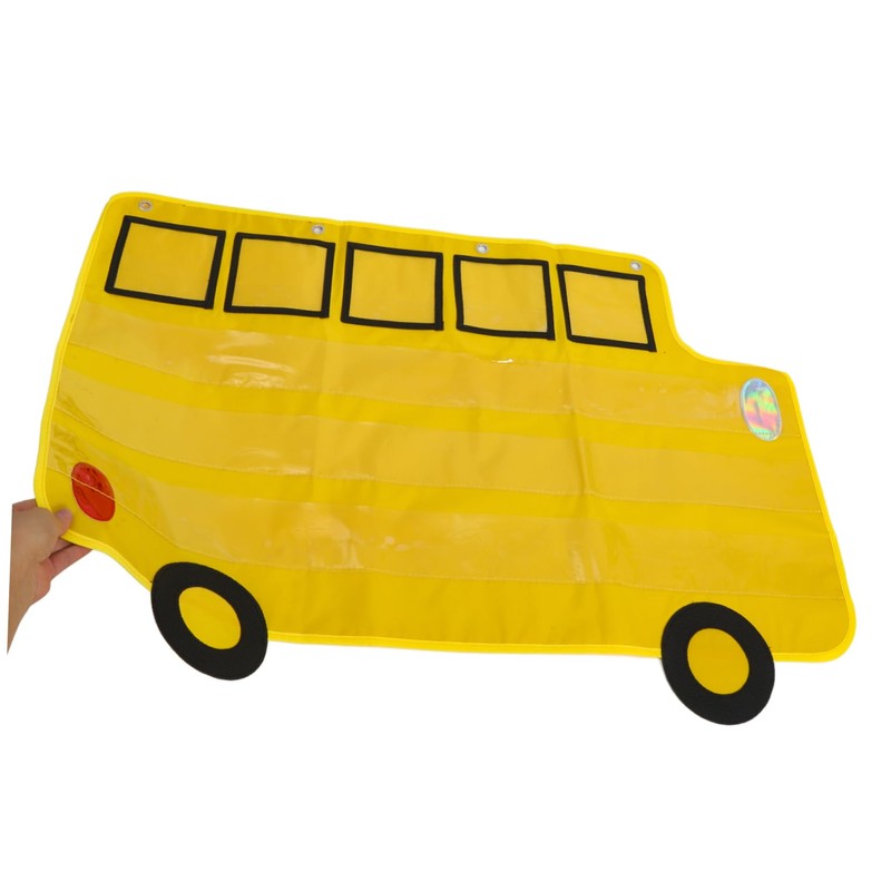 Operitacx Large Bus Shaped Alphabet Pocket Chart for Classroom Organization