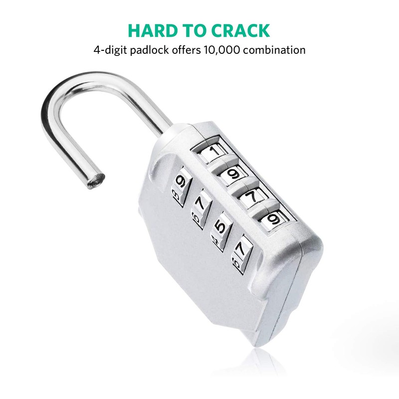 BeskooHome Combination Lock, Heavy Duty Padlock with Code, Resettable Combination