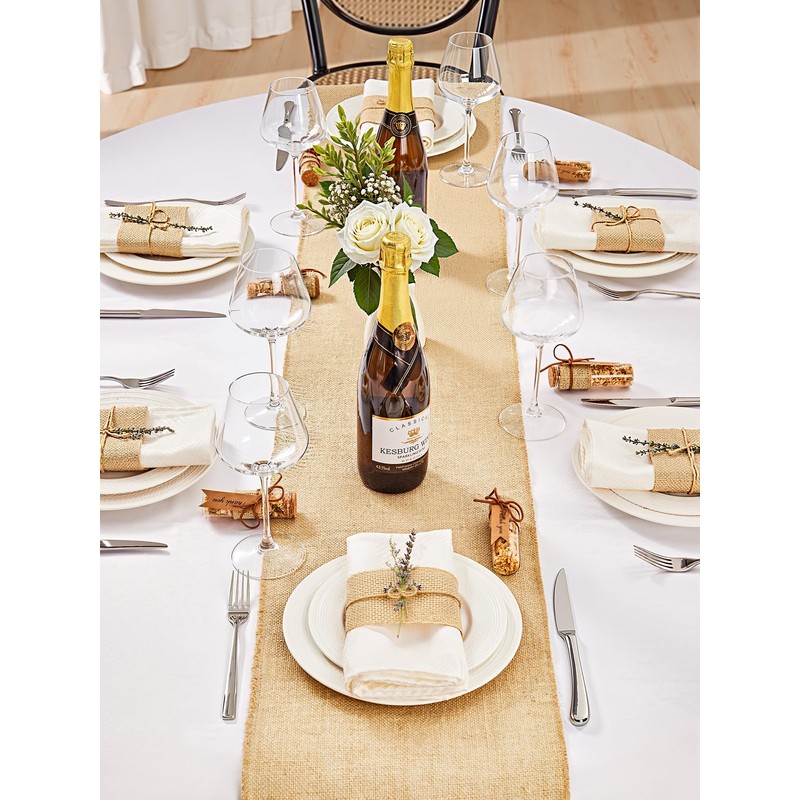 HEETA Jute Table Runner Roll 30 cm x 10 m,