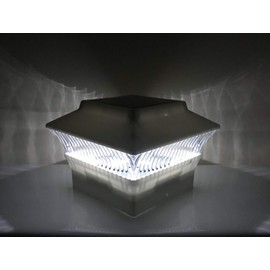 JAYXC HOME Set of 2 Solar Outdoor Post Cap Bright LED Lights for 4x4 PVC, Vinyl, or Plastic Post