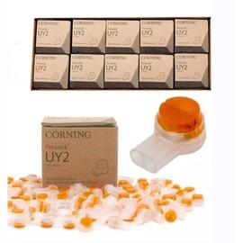 Original Corning/3M UY2 Wire Splice Connector Moisture-Proof and Corrosion-Resistant Connector for Telephone Lines, CCTV Systems, Alarm Cables, Intercom Wiring, and Low Voltage Data Devices(100)