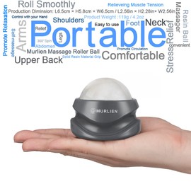 MURLIEN Massage Roller Ball, Tight and Sore Muscles Relief, Manual Massager, Alleviating Shoulder, Arms, Back, Legs, Calves or Muscle Tension - White