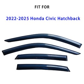 Tape On Window Visors Rain Guards Compatible with 2022-2025 Honda Civic Hatchback,Side Vent Visor Window Deflector Shade for Civic Hatchback LX Sport Touring EX-L 22-24,Truck Accessories-4pcs