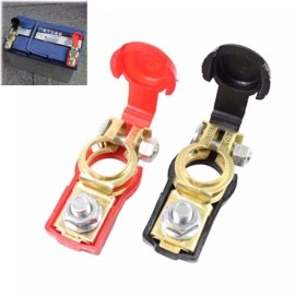 Unbranded Copper Car Battery Terminal Clamp Clip Connector Adjustable Positive+Nagat