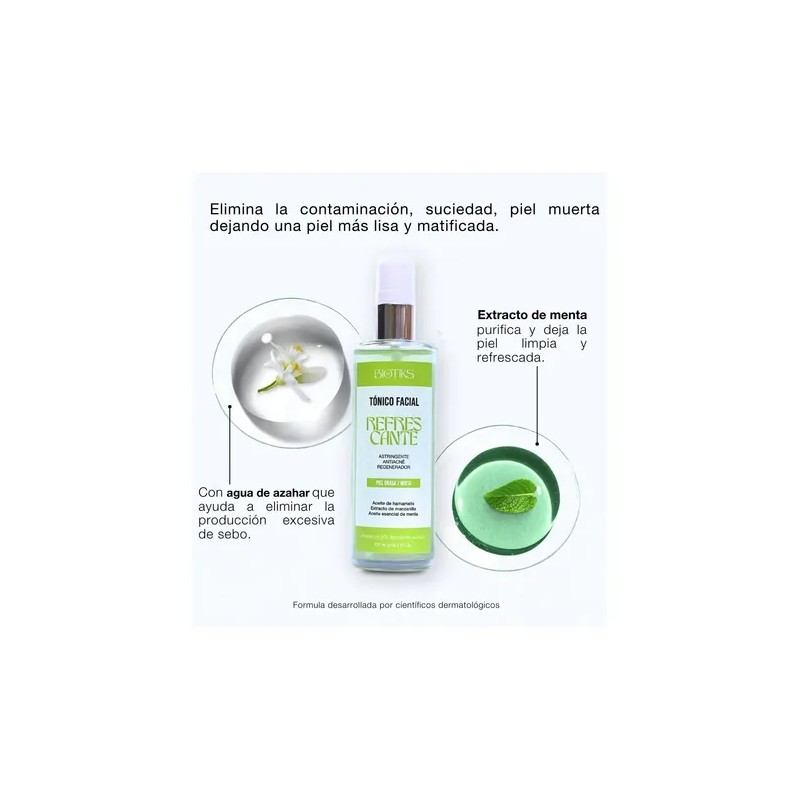 Tónico Facial Astringente Biotiks Piel Grasa Grasa Día/noche