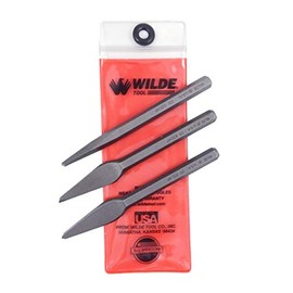 Wilde Tool 3pc 5/32 Diamond 1/4in Cape and Round Chisel Set w Pouch MADE IN USA