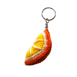 Znet3D Crochet Plush Keychain - Keychain Accessory - Watermelon, Kiwi, Orange, Lime - Handmade Keychain Amigurumi (Orange)