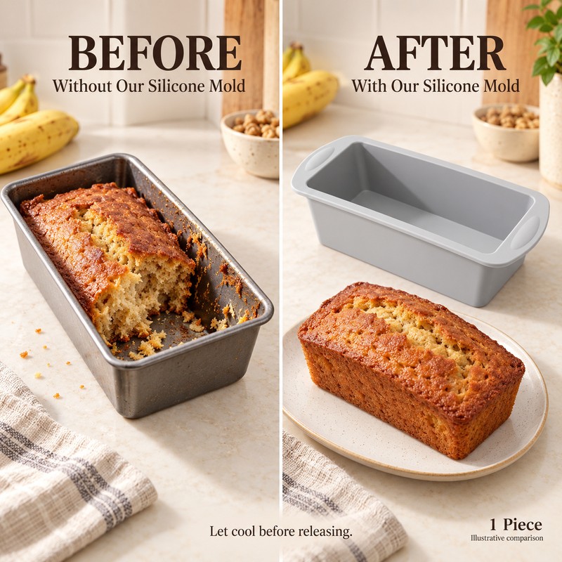 Silicone Baking Molds NonStick Rectangle Cake Pans Mini Loaf Pan