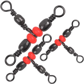 SHADDOCK 3 Way Fishing Swivels T-Turn Barrel Swivels Cross Line Triple Swivel Snaps Fishing Line Connectors Anti-Tangle Fishing Tackle Equipment Test 20-100LB (35PCS-# 4 * 6-62LB)