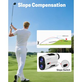 Upgrade Golf Rangefinder with Slope, 1200 Yards Laser Range Finder for Golf & Hunting, 7X Magnification, Flag Lock Vibration, Rechargeable Battery, Magnetic Strip, Waterproof Golf Accessories for Men