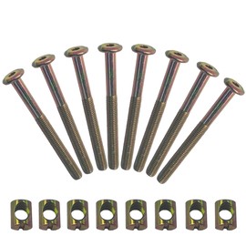 STFRBTH M8 x 120mm Hex Socket Barrel Bolt Set, Zinc Plated Furniture Connector Screws with Nuts for Crib Bed Chair Assembly Beds Chairs Head Boards