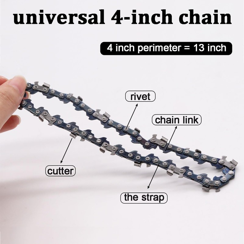 Seamaka 4PCS 4 Inch Mini Chainsaw Chain,4 Inch 1/4" Replacement