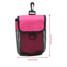 Lwuey Safety SMB Mesh Gear Bag, Scuba Diving Gear Bag Finger Reel Surface Marker Buoy Portable Lightweight Rotatable Hook Waist Mesh Storage Pocket Carry Case Pouch for Snorkeling Diving Equipment