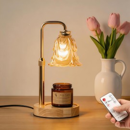 ilhuihui Candle Warmer Lamp with Timer and Wireless Remote Control,Dimmable Candle Warmer for Jar Candles,New Home Decor,Birthday Gifts for Women Mom, House Warming Gifts New Home Decor with 2 Bulbs