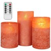 ANGELLOONG Orange Flameless Candles with Remote, Real Wax Battery Operated