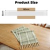 1 Green Table Runner, Linen Table Runner, Hollow Tassel Table