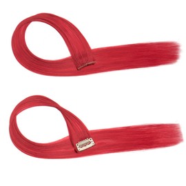 Set of 10 Clip-In Hair Extensions, Colourful Hair Strands Rainbow Coloured Hairpiece