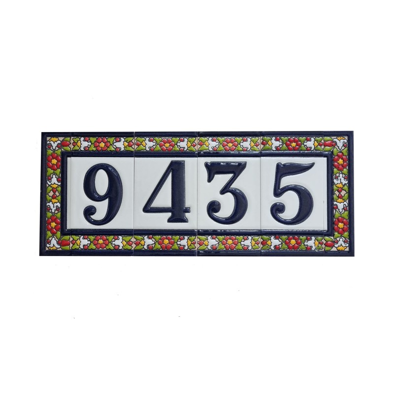 Spanish Floral Letter Frame Ceramic Tile Letter F