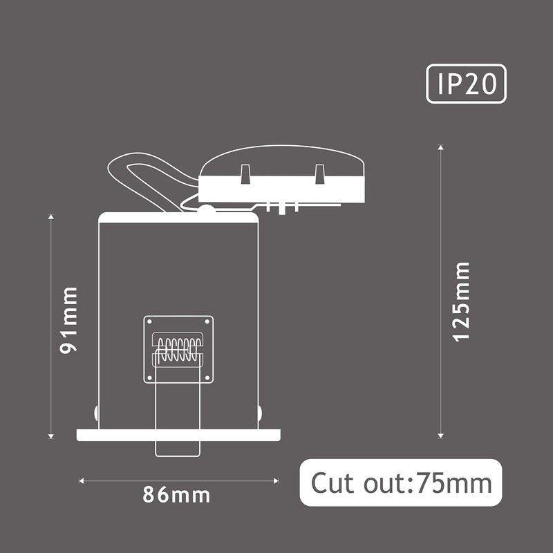 2 X Sanlumia LED Fire Rated Downlight Can GU10 Recessed