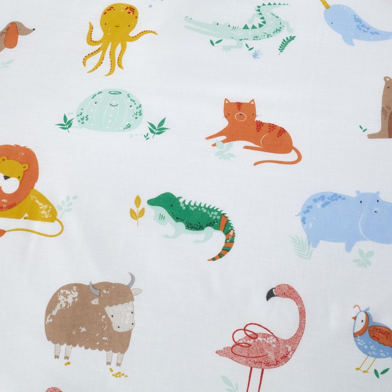 Happy Linen Company Girls Boys Kids Animal Alphabet ABC White