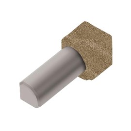 Schluter Rondec 90° in Corner with Rounded Reveal Surface - Finishing and Edge-Protection Profile - 3/8" Aluminum Beige - IV/RO100TSB