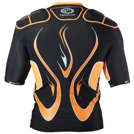 Optimum Senior Inferno Rugby Protective Top Shoulder Pads, Black/Orange, Medium