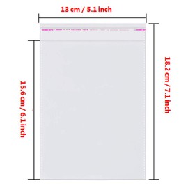 Borningfire 200 Pcs 5x6 Clear Resealable Cello/Cellophane Bags Self Adhesive Sealing, Good for Bakery Candle Soap Cookie Prints Card