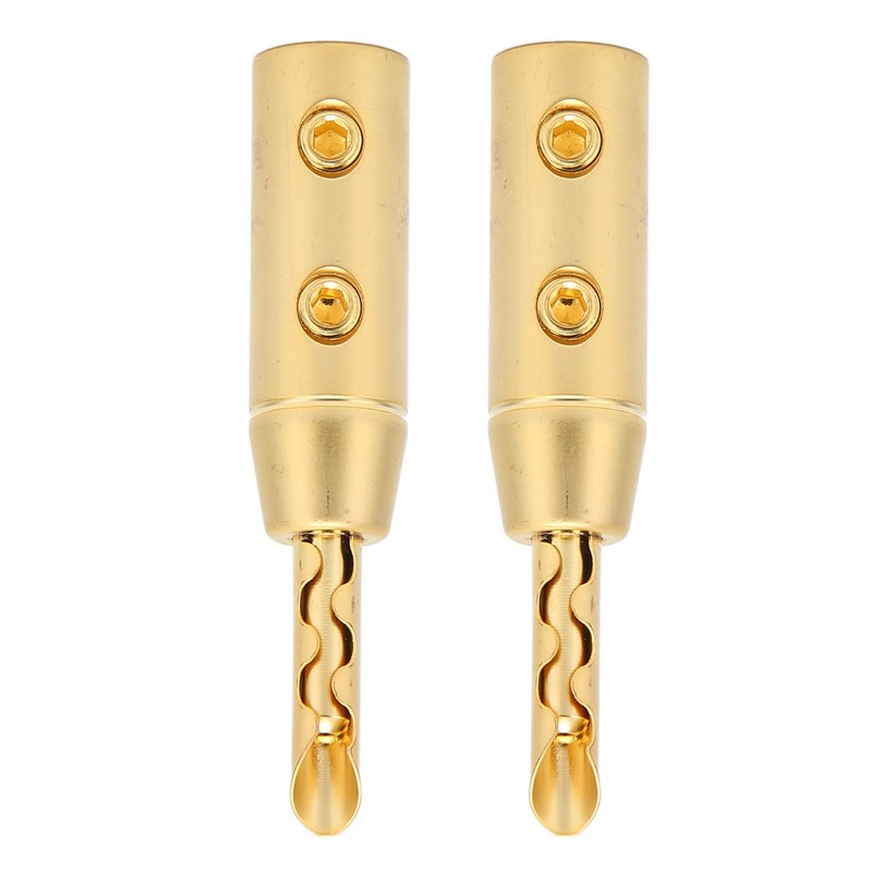 4pcs BFA Banana Plug Brass Gold Plated Open Screw Speaker