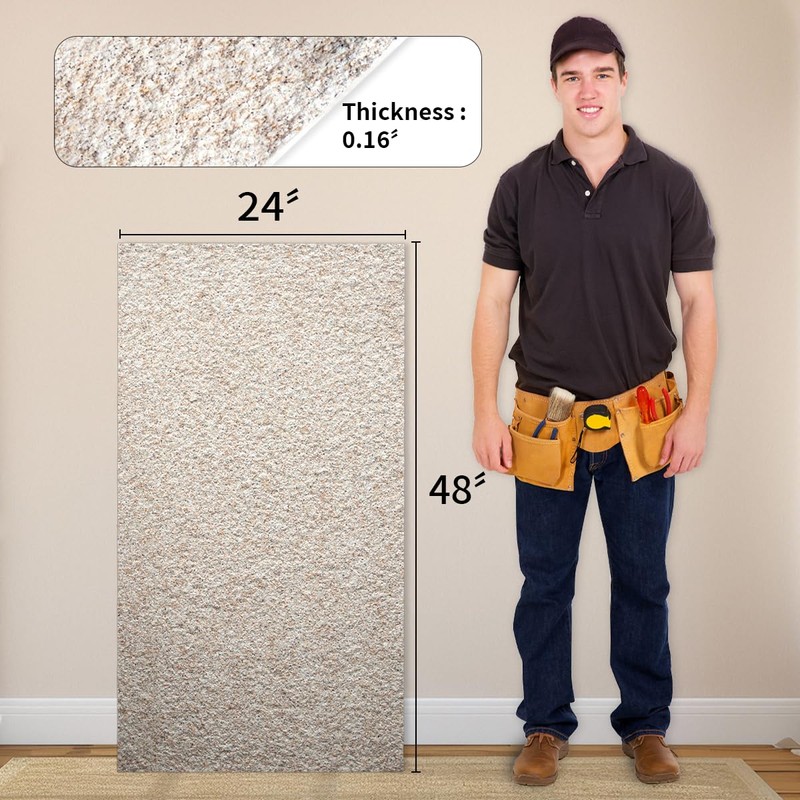 TORURAL 24” x 48” Faux Stone 3D Wall Panels, Clay