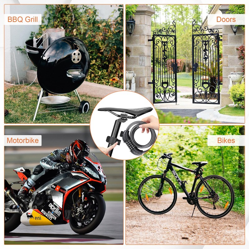 GRIFEMA GAK1203-12 Bicycle Lock Anti-Theft Cable Lock with 5 Digit
