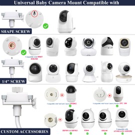 Derebir Baby Camera Monitor Holder Shelf Baby Monitor Mount Stand for Crib Nursery Holder and No Drilling | A Adjustable Safer Flexible Camera Stand for Baby Room Compatible with Most Baby Monitors