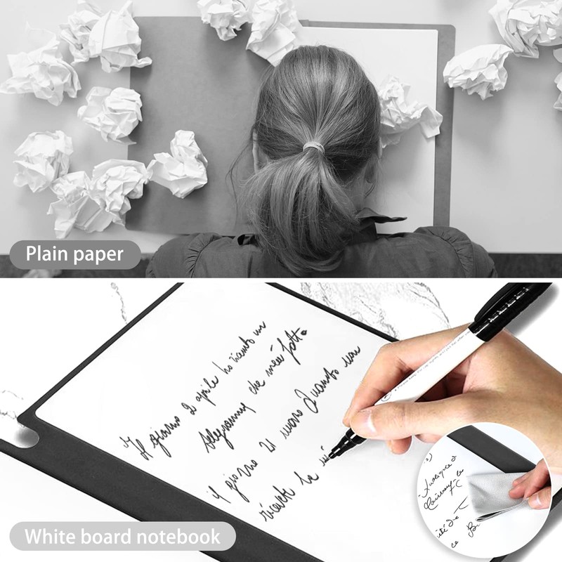 Marte Vanci Whiteboard Notebook Reusable Dry Erase Whiteboard with Pen