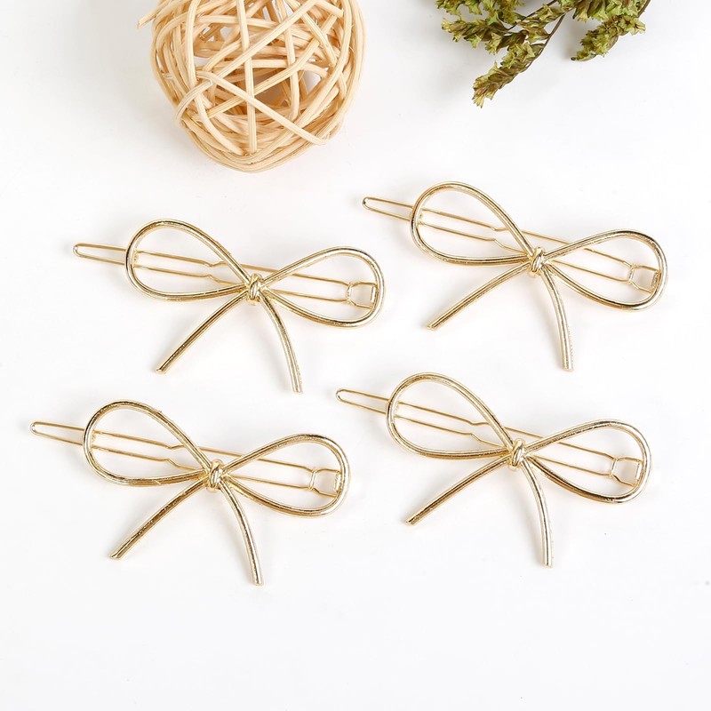 Hollow Hair Clips, 4 Pieces Hair Clip Gold, Metal Hair