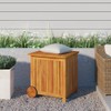 TREATLIFE HOME Patio Storage Box with Wheels, Solid Acacia Wood,
