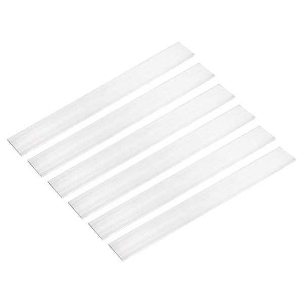 sourcing map 6 Pcs Square Aluminum Flat Bar, 1/8" (3mm)