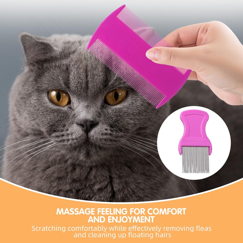 HESSION 6 Pack Flea Lice Combs Removal Dandruff Comb with