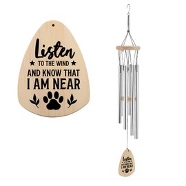 Listen to The Wind Memorial Wind Chime, Pet Dog Cat Remembrance Sympathy Gift for Windchimes Outdoor Garden Yard Porch Patio Décor, Remembering Family Pet