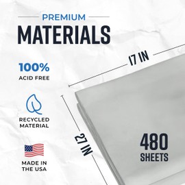 Packing Paper Sheets for Moving | 480 Sheets | 27" x 17" | 15lb | Made in USA | Newsprint Paper | Must Have in Your Moving Supplies