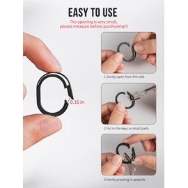 FEGVE Titanium Small Key Chain Rings, Quick Release Connecting Keychain Mini Carabiner for Keys Wristlet Bag, Jump Ring for Necklace