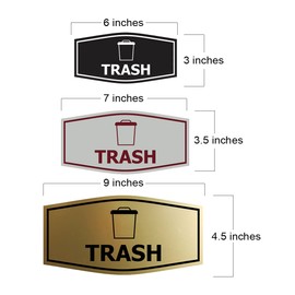 Fancy Trash Sign (Brushed Gold) - Large