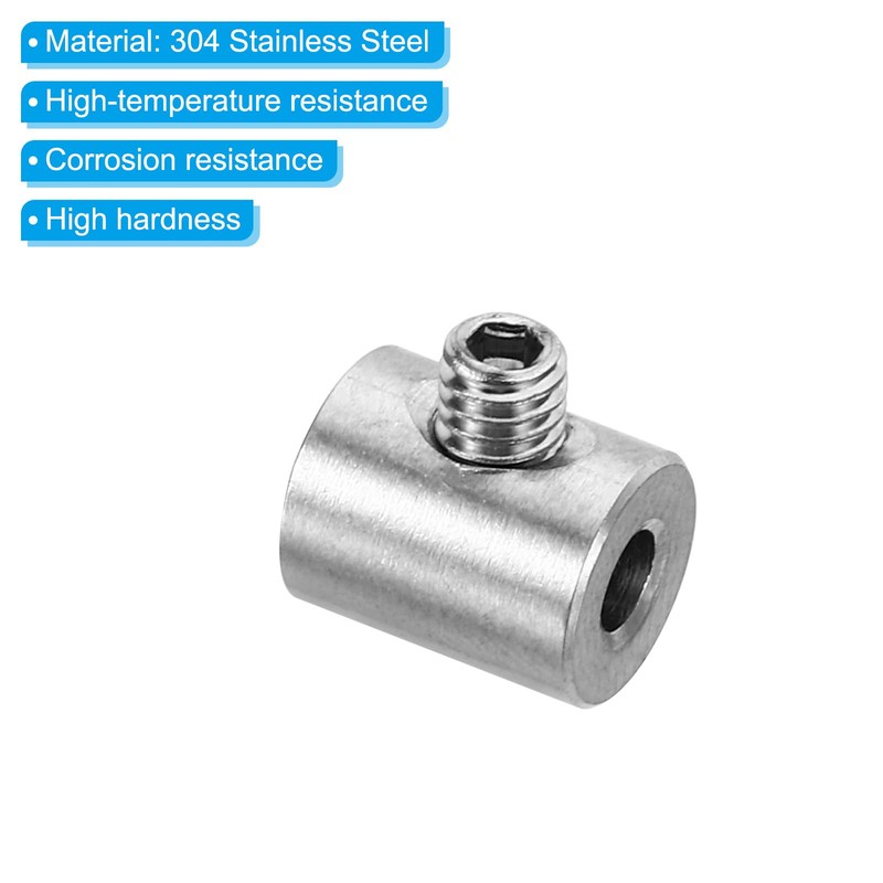 PATIKIL 6pcs 3mm Hole Wire Rope Clip Set 304 Stainless