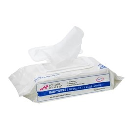 School Health Baby Wipes, 80 Wipes, Fragrance Free, Hypoallergenic - Flip Top Pack | Cleans Gently with Aloe Vera while Being Alcohol Free