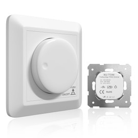 Lamptobe LED Dimmer Switch AC200-240 V, Dimmer for LED Lamps with Memory Function, Dimmer for 5-250 W Dimmable LED Lamps/Bulbs/Halogen Bulbs, White