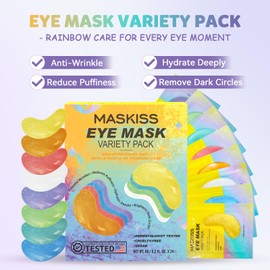 Maskiss Under Eye Patches Variety Pack (24 Pairs), Easter Gifts for Women, Eye Masks for Dark Circles Puffy Eyes With 8 Colors (3 Pairs/Color), Vegan Skin Care Gifts for Women