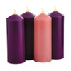 Purple and Pink Flameless LED Pillar Advent Candle Set of