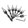 Yakamoz Countersink Drill Bits, Set of 7pcs HSS Countersink Drill