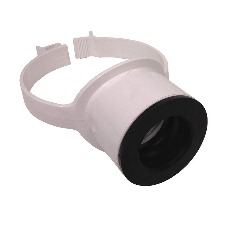 Floplast Soil Pipe White Strap Boss with 40mm Rubber Boss