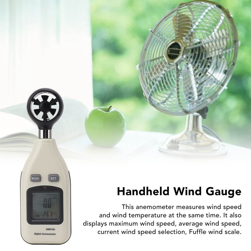 Digital Anemometer with LCD Display Wind Speed and Temperature Meter