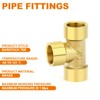 GASHER 5Pcs Brass Tee Fitting, 3/8" x 3/8" x 3/8"